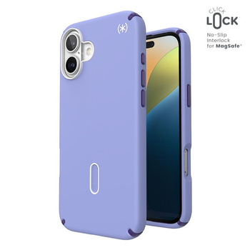 Speck Presidio2 Pro ClickLock & MagSafe - Coque pour iPhone 16 Plus (Future Lavender / Cassis Purple / White)