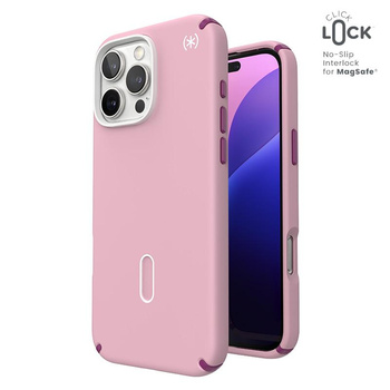 Speck Presidio2 Pro ClickLock & MagSafe - Case for iPhone 16 Pro Max (Wednesday Pink / Boysenberry Purple / White)
