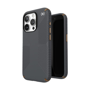 Speck Presidio2 Grip - pouzdro pro iPhone 15 Pro (Charcoal Grey / Cool Bronze / White)