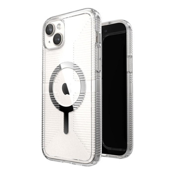 Speck Gemshell Grip + MagSafe - Schutzhülle für iPhone 15 Plus / iPhone 14 Plus (Clear / Chrome Finish)
