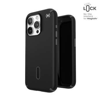 Speck Presidio2 Pro ClickLock & MagSafe - iPhone 15 Pro Tasche (Schwarz / Schiefergrau / Weiß)