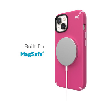 Speck Presidio2 Pro MagSafe - Antibakterielles Gehäuse für iPhone 15 Plus / 14 Plus (Digitalpink / Blossompink / Weiß)