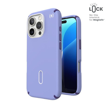 Speck Presidio2 Pro ClickLock & MagSafe - Coque iPhone 16 Pro (Future Lavender / Cassis Purple / White)